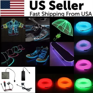 Neon LED Light Glow EL Wire String Strip Rope Tube Decor Car Party +…