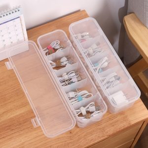 Dustproof Desktop Cable Organizer With Compartments For Jewelry