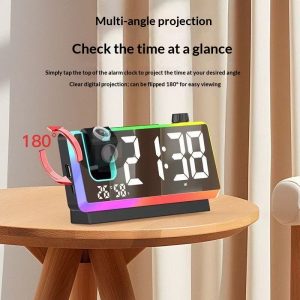 Iridescent Ambient Light Projection Alarm Clock