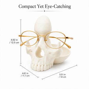 3D Printed Gothic Skull Eyeglasses Holder With Catchall Tray Desk Organizer
