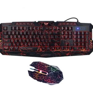 J10 Tricolor Backlight Wired Gaming Keyboard Set Colorful Luminous Gaming…