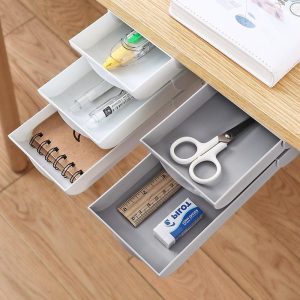 Stackable Hidden Office Drawer Organizer Under Desk Pen Holder Home Office…