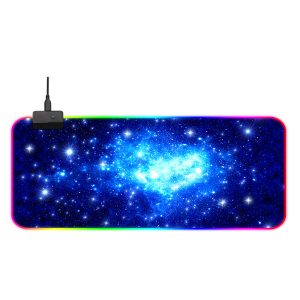 LED Light Gaming Mouse Pad RGB Large Keyboard Cover Non-Slip Rubber Base…