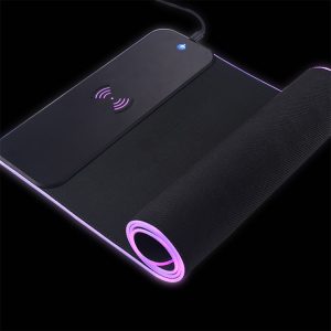 Wireless Charging Mouse Pad 10W Fast Charging Colorful Luminous Mouse Pad…