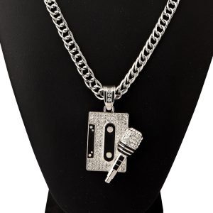 Tape Microphone Pendant Necklace