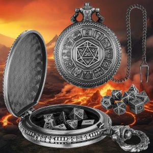 Creative Retro Metal Center Dice Set, Steampunk Pocket Case, Equipped With…