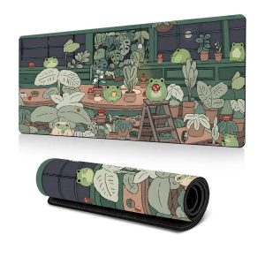 Cute Frog Mouse Pad Large Desktop Green Desk Decoration