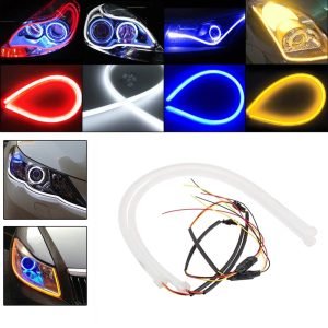 2Pcs 45cm 60cm Flexible Car Soft Tube LED Strip Light Angel Eye DRL…