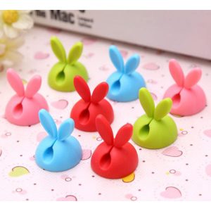 Bunny Ear Cable Fixer 4pcs Desktop Viscose Cable Organizer Wire Position