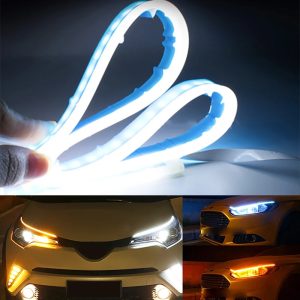 Car Ultra-thin LED Guide Strip Daytime Running Lamp Decorative Silicone…