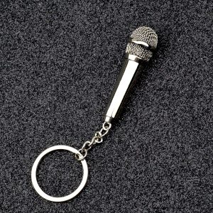 Metal Microphone Keychain