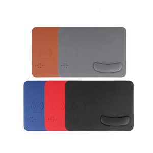 Wireless Fast Charging Mouse Pad Bowl Holder PU Leather Mouse Pad