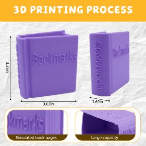 3D Printed Book-Shaped Bookmark Holder, Desktop Pen Holder And Stationery…