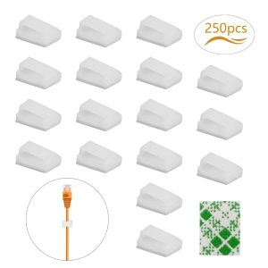 250 PCS White Cable Clamps, Self-Adhesive Cable Clamps, Outdoor Light…