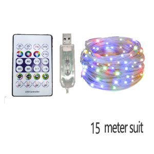 LED Rope Lights Outdoor, RGB Remote Control Fairy String Lights Plug In…