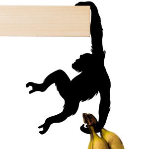 Monkey Wall Hook, Funny Hanging Orangutan Silhouette Decor Hook, Wall…