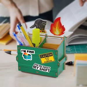 Desk Storage Rack Decoration Wooden Pen Holder Desktop Decoration