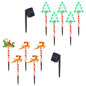 Deer Or Tree Options 5Packs Christmas Outdoor Pathway Light With 8 Modes…
