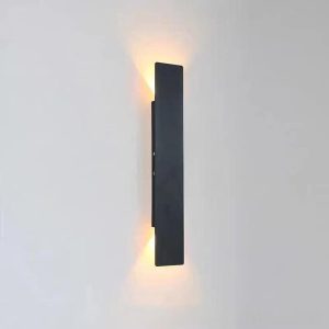 Nordic Minimalism Hotel Villa Courtyard Pillar Lamp Strip Background…