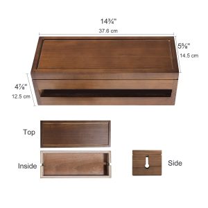 Wooden Power Strip Cable Storage Box