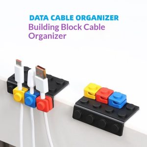 Creative Building-Block Desk Cable Organizer