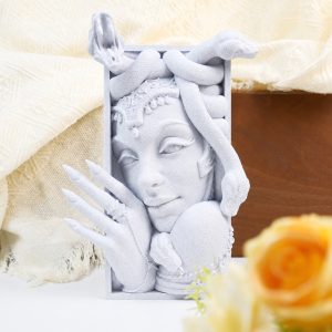 3D Printed Medusa Bookend Sculpture, Greek Mythology Decorative Book…
