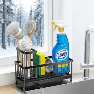 Kitchen Sponge Holder Drain Rack Sink Organizer For Scrubber Storage