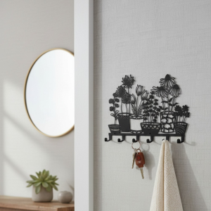 CIFbuy Modern Floating Wall Shelf With Key Holder & Vase, Holder & Vase,…