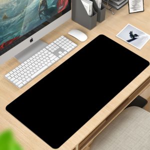 Extra-large Thickened Stitched-edge Black Mouse Pad