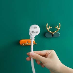 Plug Holder Cable Organizer Storage Hook Light Luxury Antler Hook