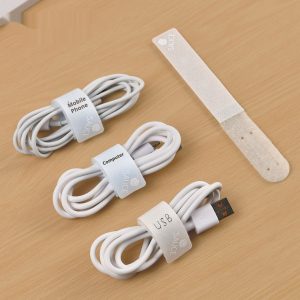 Data Cable Organizer With Velcro Straps