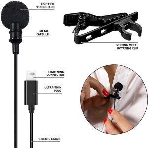 Interface Mini Collar Clip Microphone Eat Broadcast Singing Live Shooting…