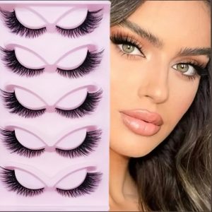 False Lashes Eyelashes Extension Cluster 5 Pairs Faux Mink Fluffy Long…