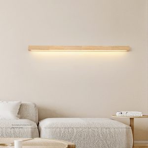 Minimalist Linear Wall Lamp Solid Wood Strip Light