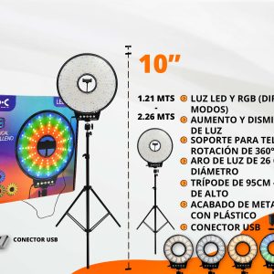 Ring Live Streaming Light LED RGB Dimmable With Phone Holder Tripod…