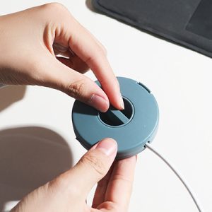 Portable Rotatable Data Cable Headphone Cable Organize Storage Box