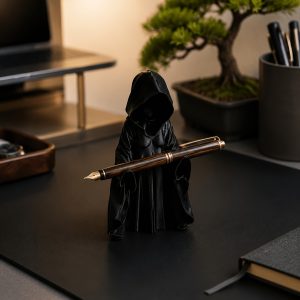 Gothic Hooded Figure Pen Holder, Dark Reaper Style Desk Organizer For Pens…