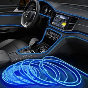 2m Blue LED Car Interior Decorative Atmosphere Wire Strip Light Accessories
