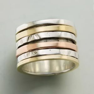 Cross-border Three-ring Light-luxury Two-tone Ring