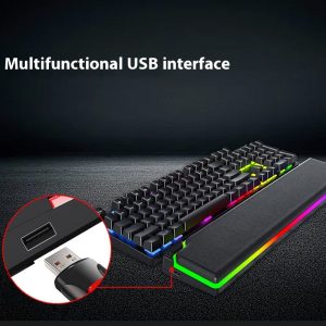 RGB Keyboard Support Wristband High Rebound Luminous Machinery Keyboard…