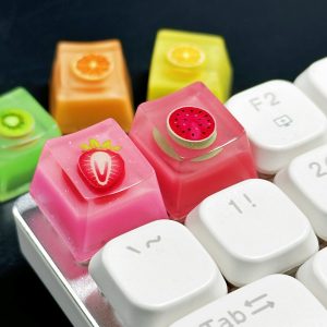 Personalized Epoxy Translucent Fruit Strawberry Jelly Pudding Keycaps