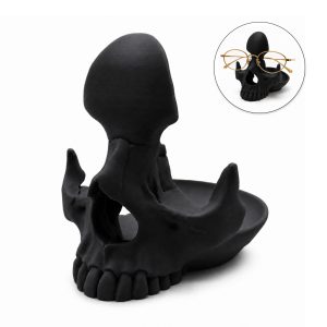 3D Printed Skull Eyeglasses Holder With Catchall Tray, Gothic Glasses…